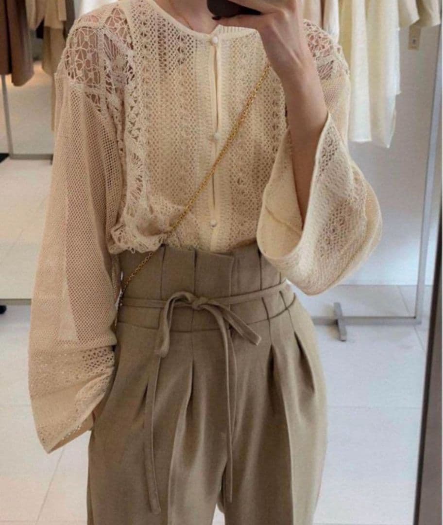 トップス Eaphi cotton lace patchwork blouse