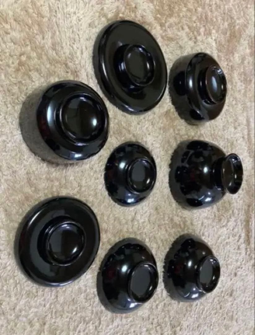 【美品】輪島塗　会席本膳　椀五客　四脚膳　惣黒