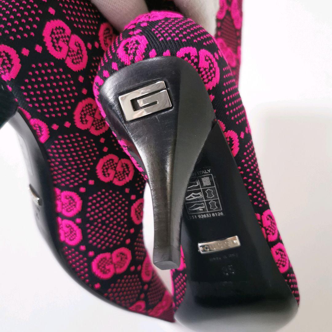 未使用級✨GUCCI アンクルブーツ ソックスタイプ GG柄 ブーティ 35