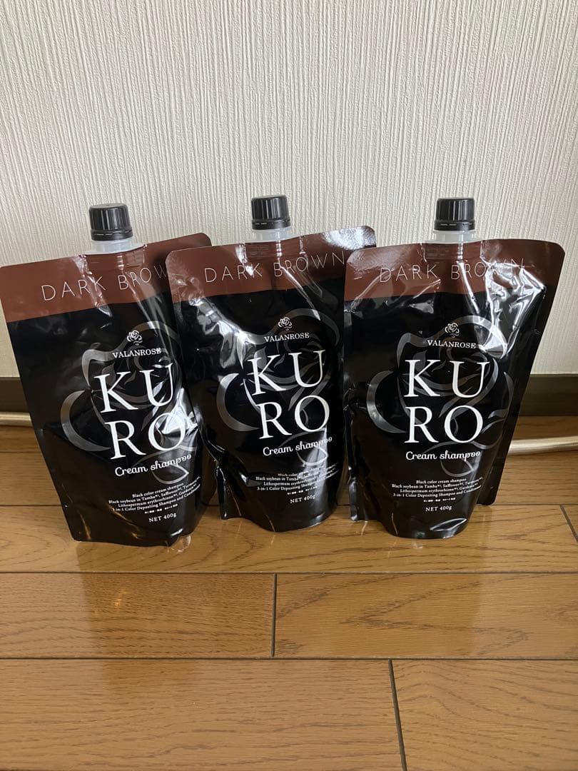 KUROクリームシャンプー ダークブラウン 単品 400g ３本セット
