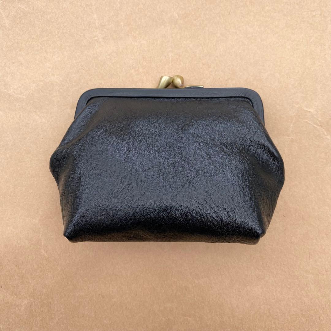 がま口　ポーチ　ミニ財布　ケース　小銭入れ　小物入れ　ブラック