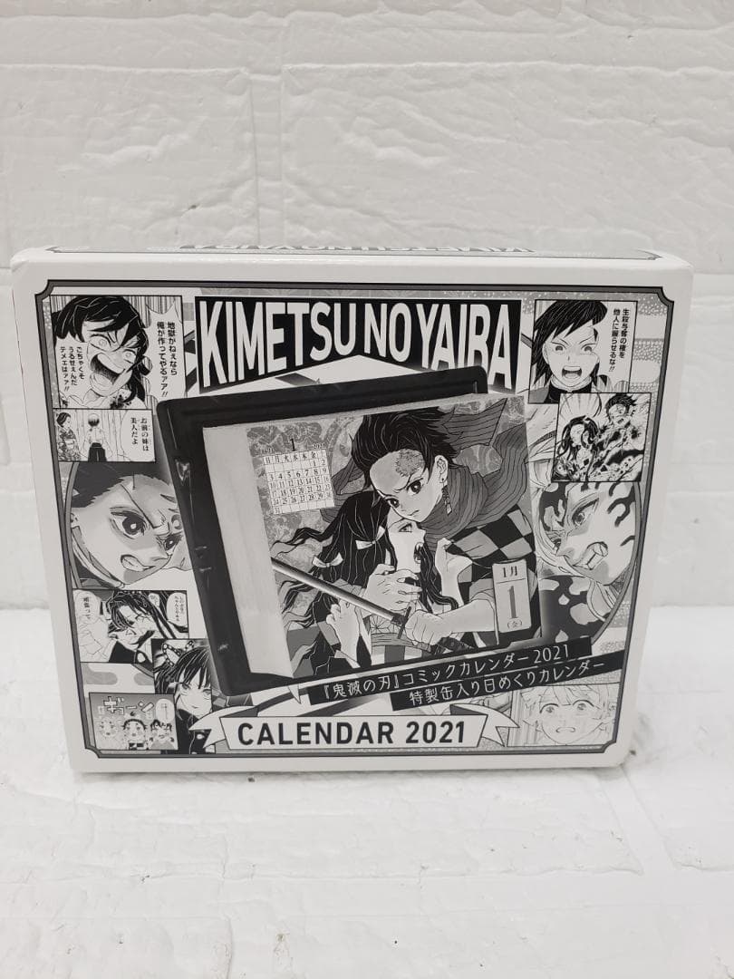 A059-104定 鬼滅の刃 コミックカレンダー2021 特製 缶入り 日めくり