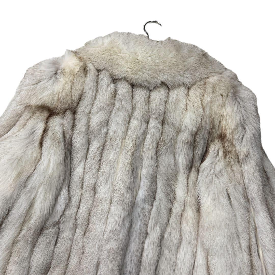 美品　サガフォックス　ブルーフォックス　XL相当　ファーコート　柔らか毛並み