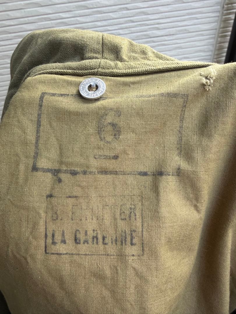 実物40s〜50s フランス軍 モーターサイクルコート サイズ6 コットンリネン