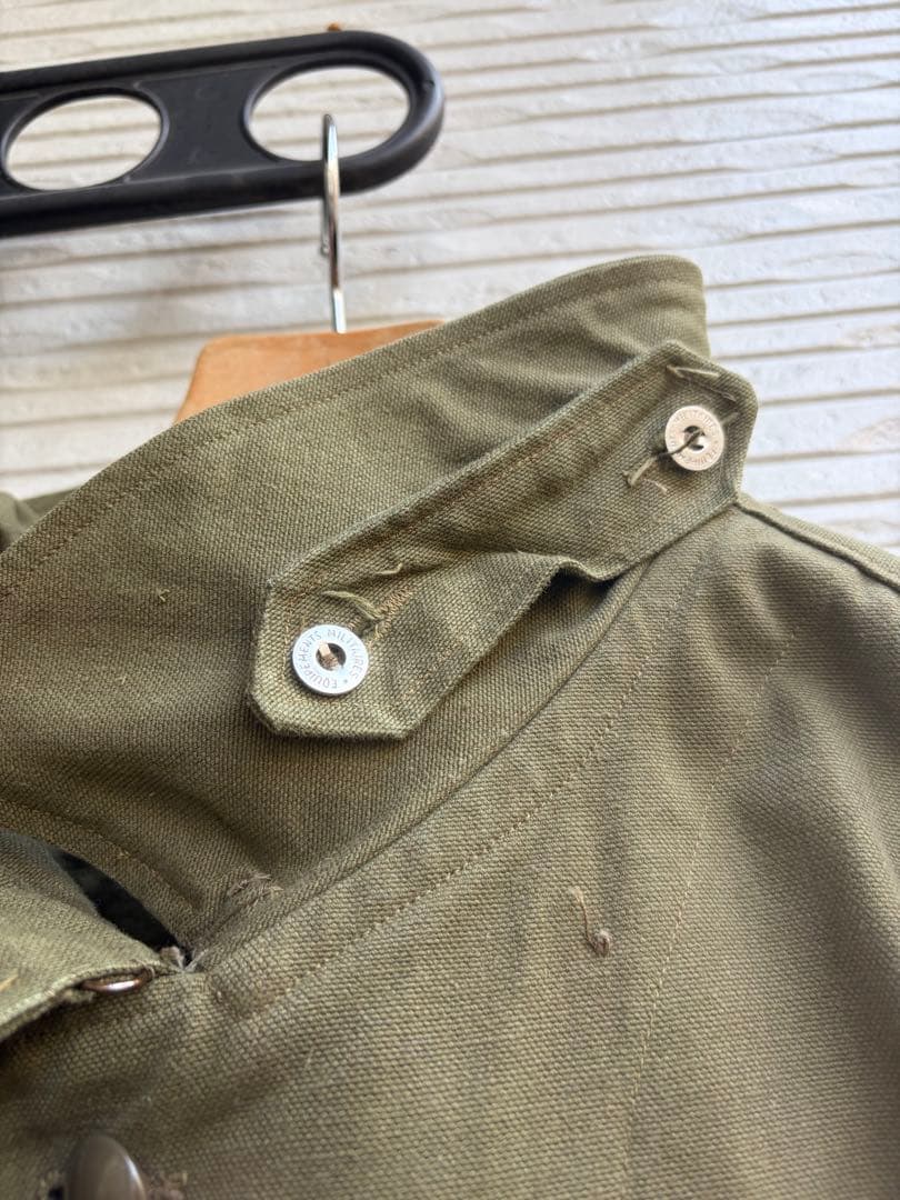 実物40s〜50s フランス軍 モーターサイクルコート サイズ6 コットンリネン