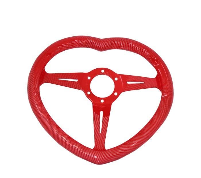 ユ*ウ様 大特価! 自動車用 ハンドル ハート型 ステアリングホイール カーボン