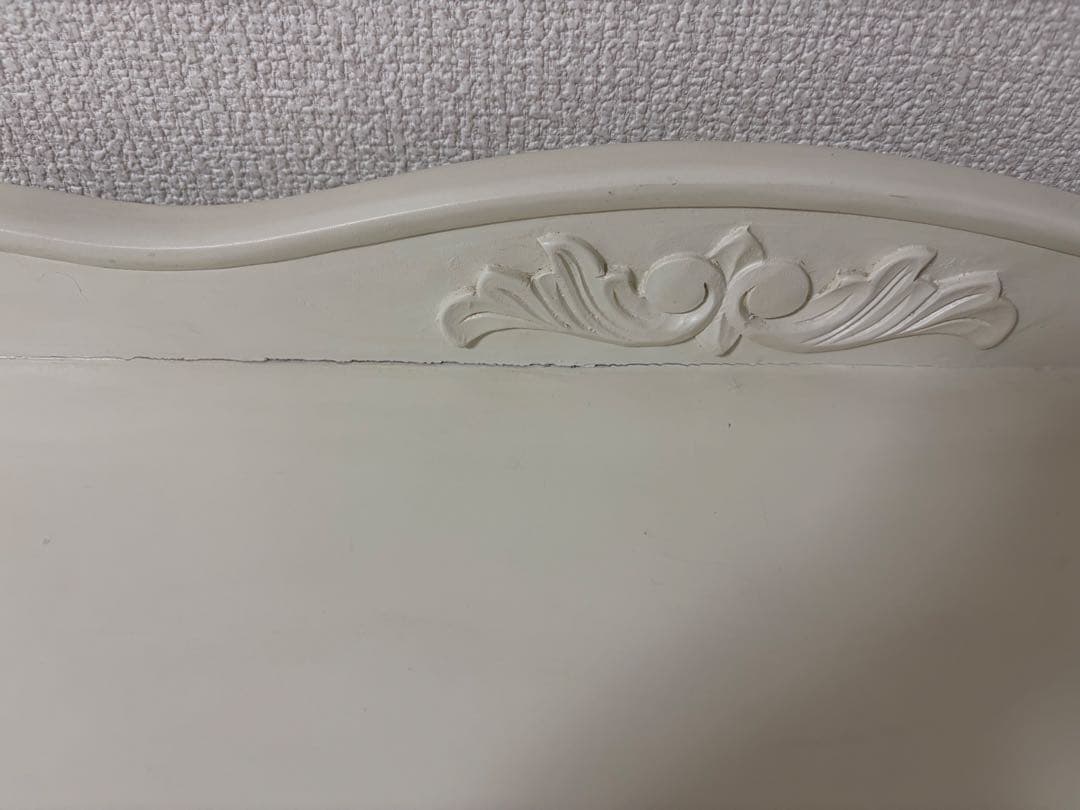 も*送様 アンティーク　ロココ調　ホワイト木製チェスト　フレンチカントリー