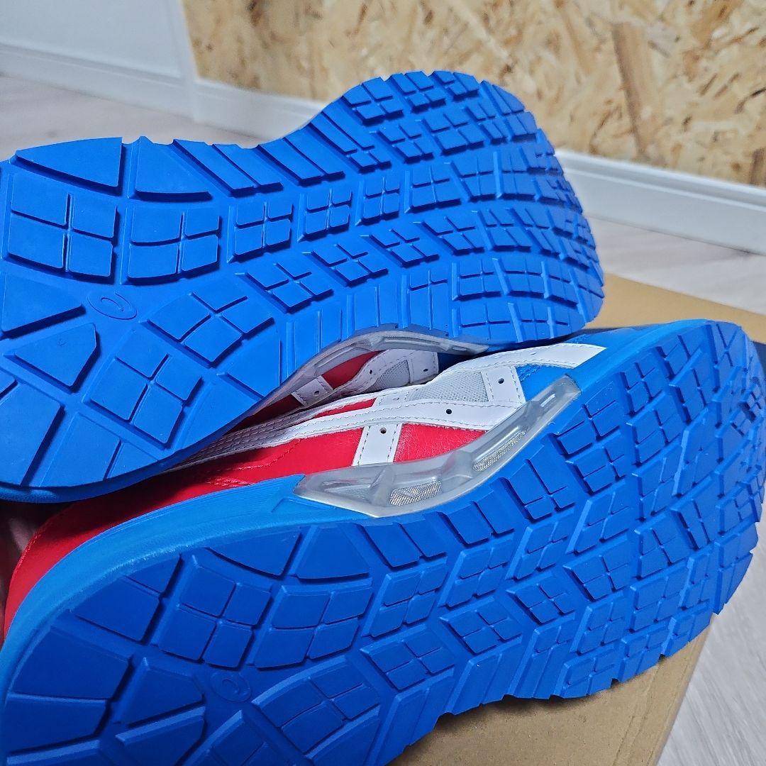 入手困難　限定色　ASICS 安全靴 27.0 青/赤/白 ベルクロ【新品】
