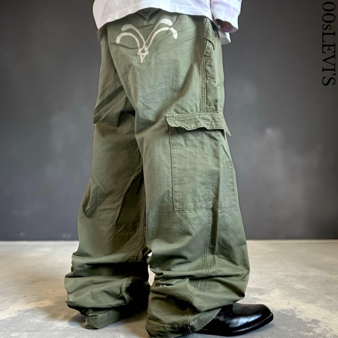 廃盤 00s LEVI'S W36 ミリタリーワイドカーゴパンツ カモメペイント