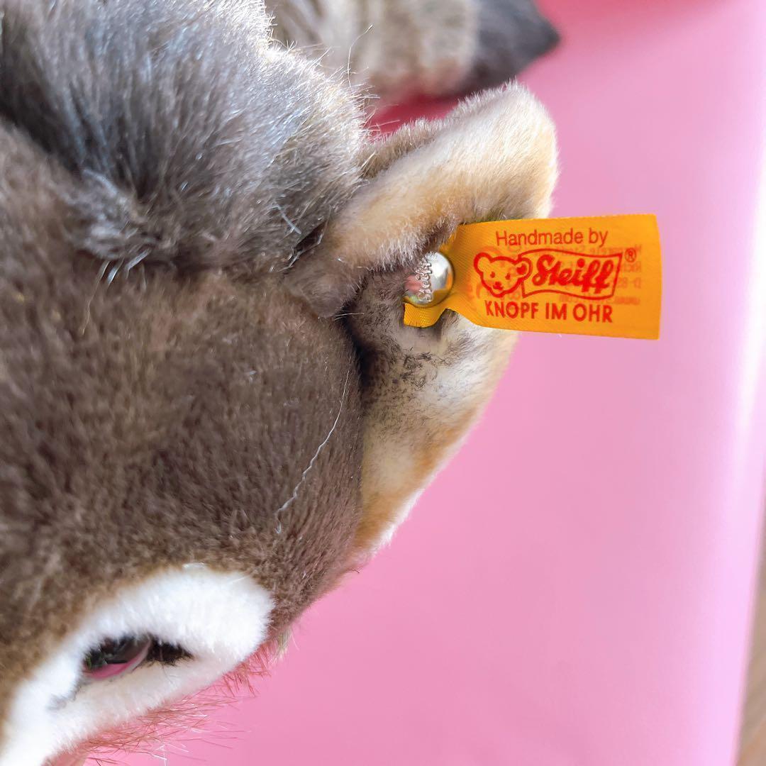 希少 正規品 シュタイフ オオカミ つぶらな瞳がかわいい 狼 ブラウン 40cm