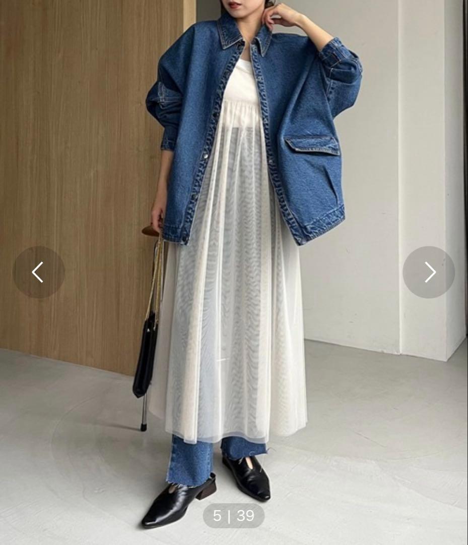 カプリシュレマージュ　デニムカバーオール　ブルー