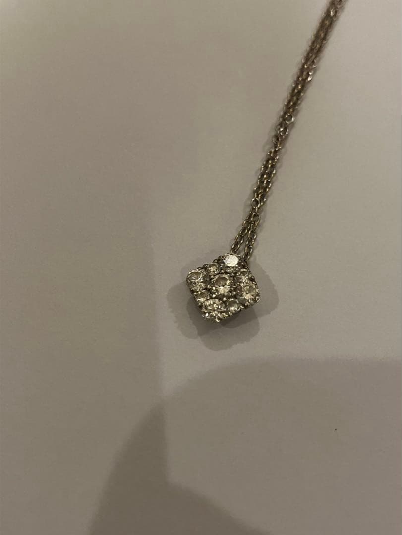 刻印ありK18 刻印 ダイヤ表記 D0.41 ネックレス遺品整理品