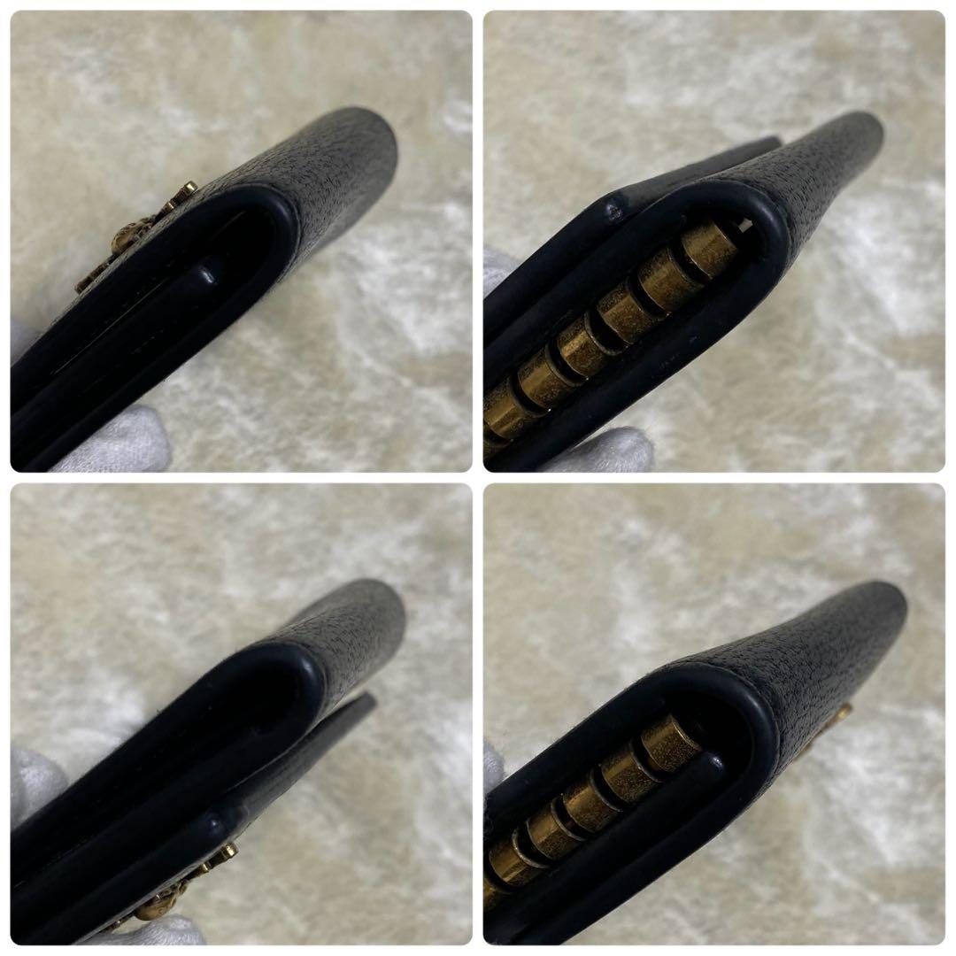 新品級✨グッチ　キーケース　アニマリエ　蜂　ビー　黒レザー　ゴールド金具