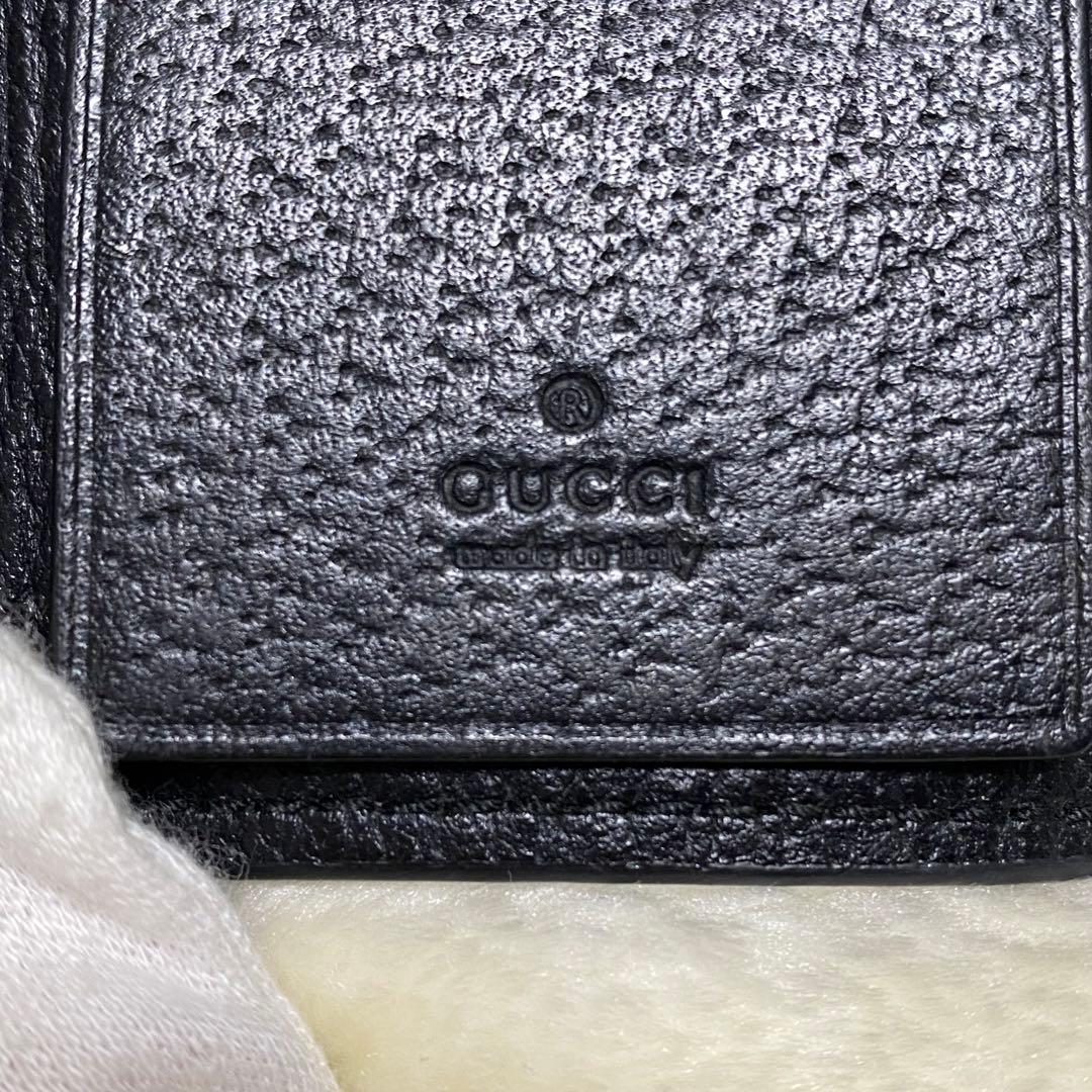 新品級✨グッチ　キーケース　アニマリエ　蜂　ビー　黒レザー　ゴールド金具