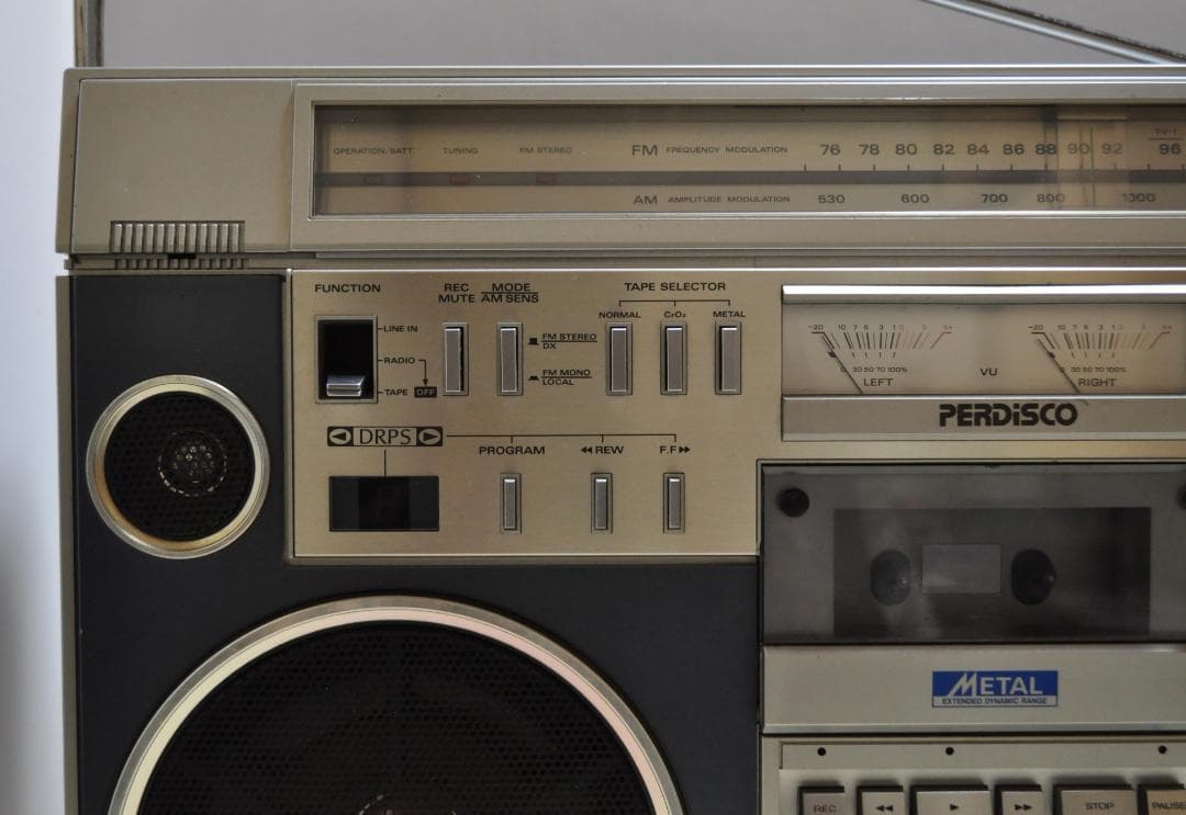 希少 日立 パディスコ ラジカセ TRK-8600 青 レトロラジオ 動作品