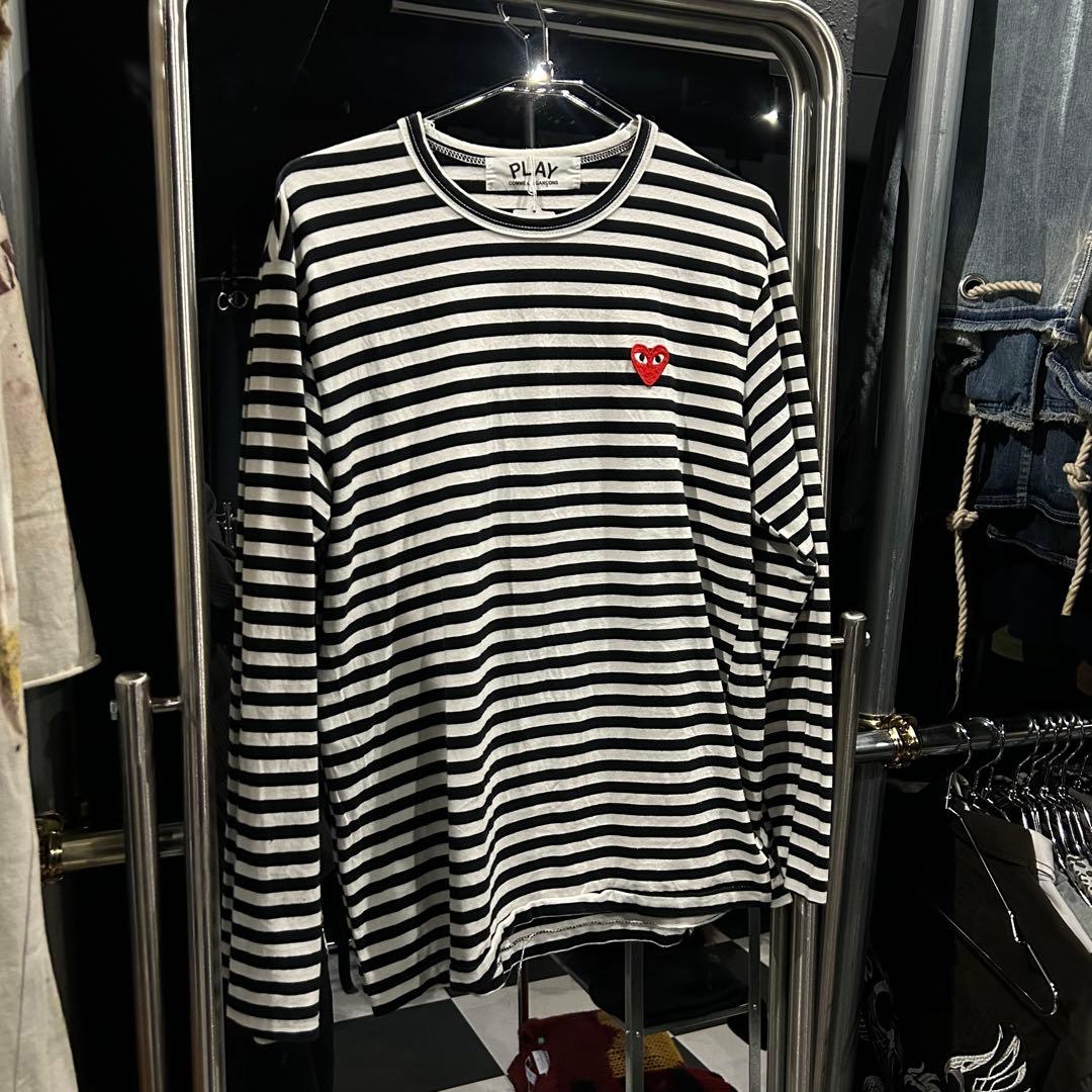 コムデギャルソン　プレイ　play ボーダー　ロンT ワッペン　長袖