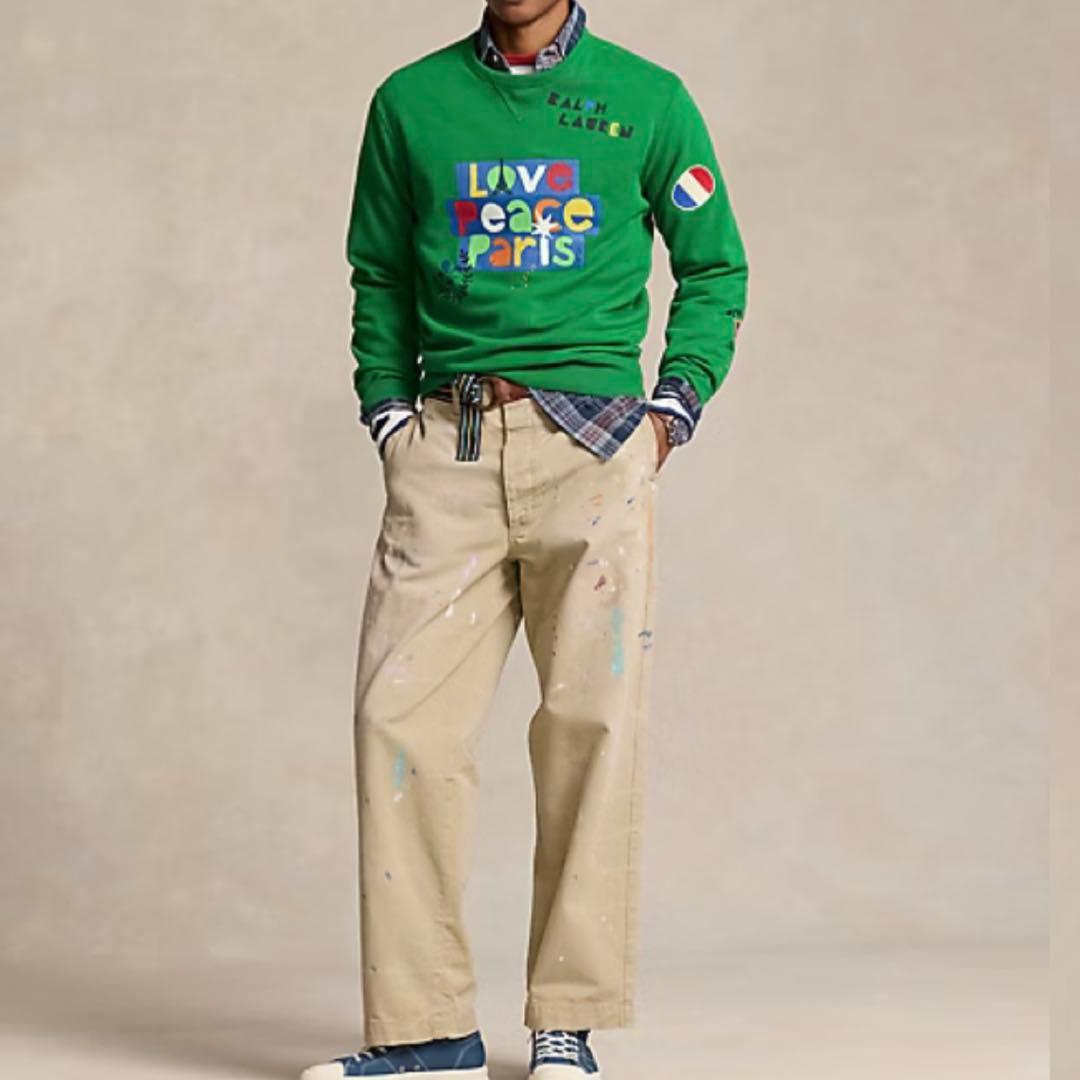 【希少・現行】ポロラルフローレン スウェット メンズ グラフィック QRタグ 緑