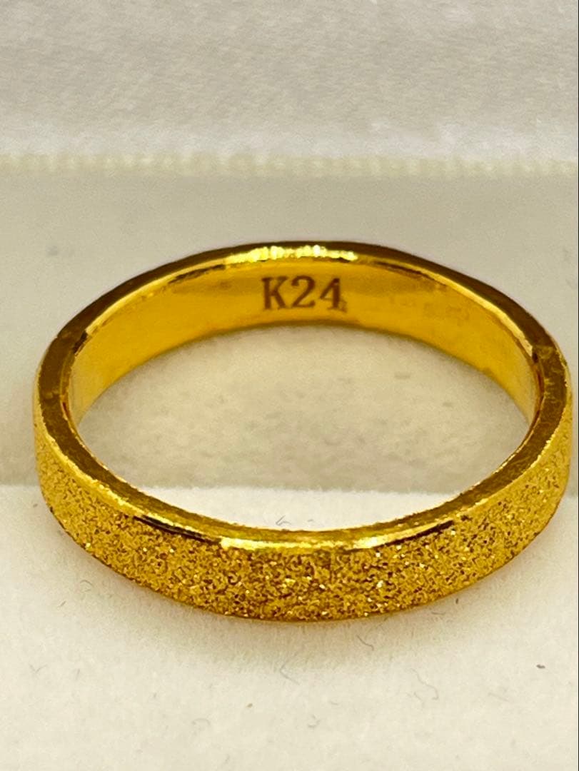 ヴァンクィーンK24 純金平打ちグロスリング 5.5g刻印ありハンドメイド