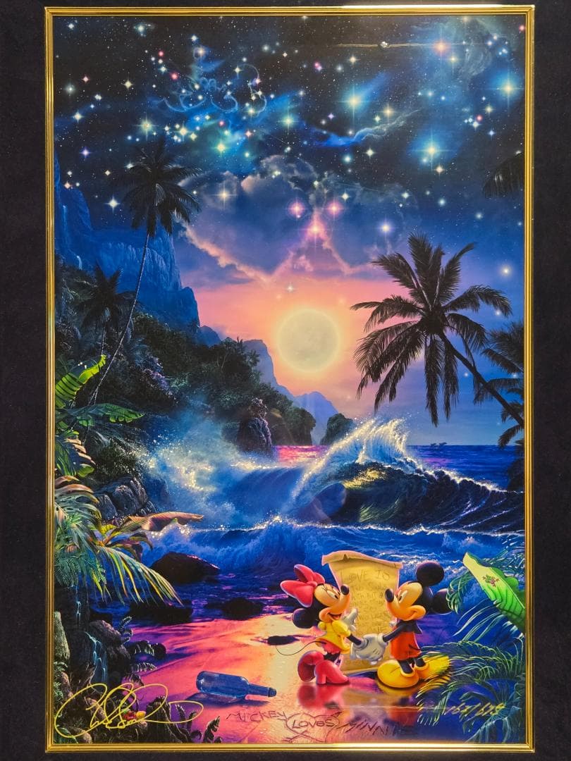 ラッセン　ダイヤ2個　ツーハーツアズワン(S)　直筆サイン　ミッキー　ディズニー