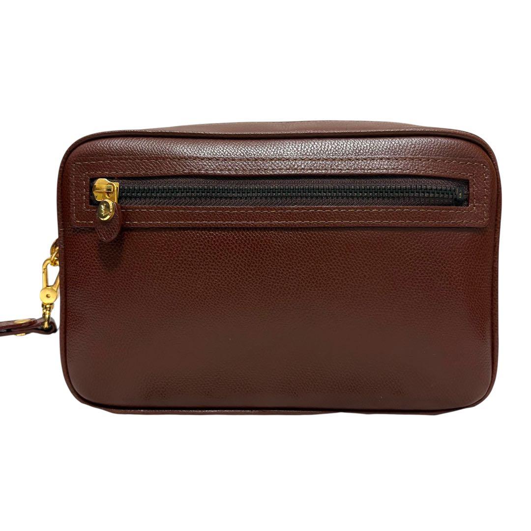 【未使用級✨】イヴサンローラン クラッチバッグ レザー 茶色 箱袋カード付