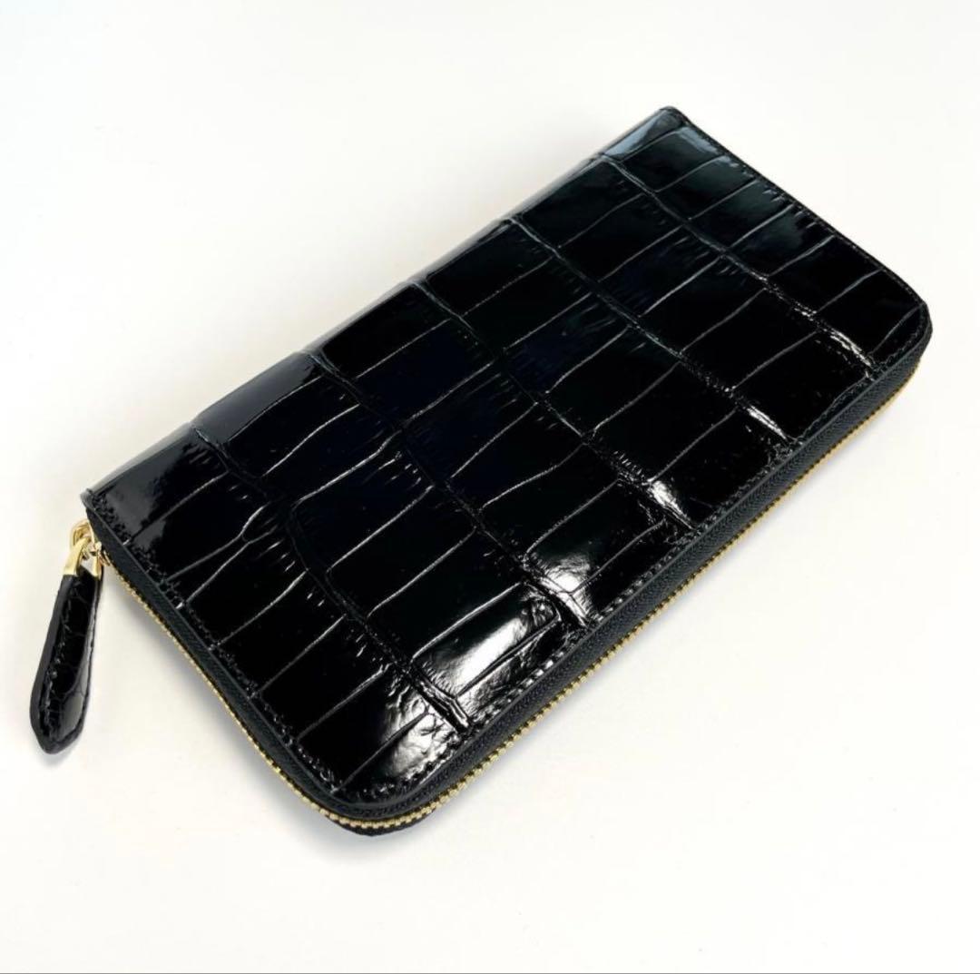 クロコダイル財布 516-2レディース長財布 シャイニング ワニ革 レッド