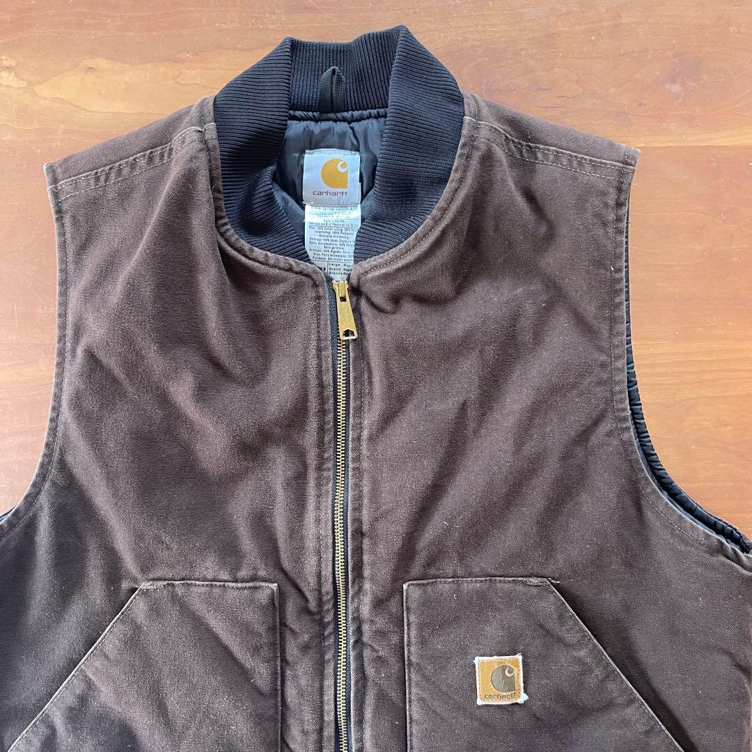 carhartt vtg ダックベスト V02 DKB L★USA★フェード