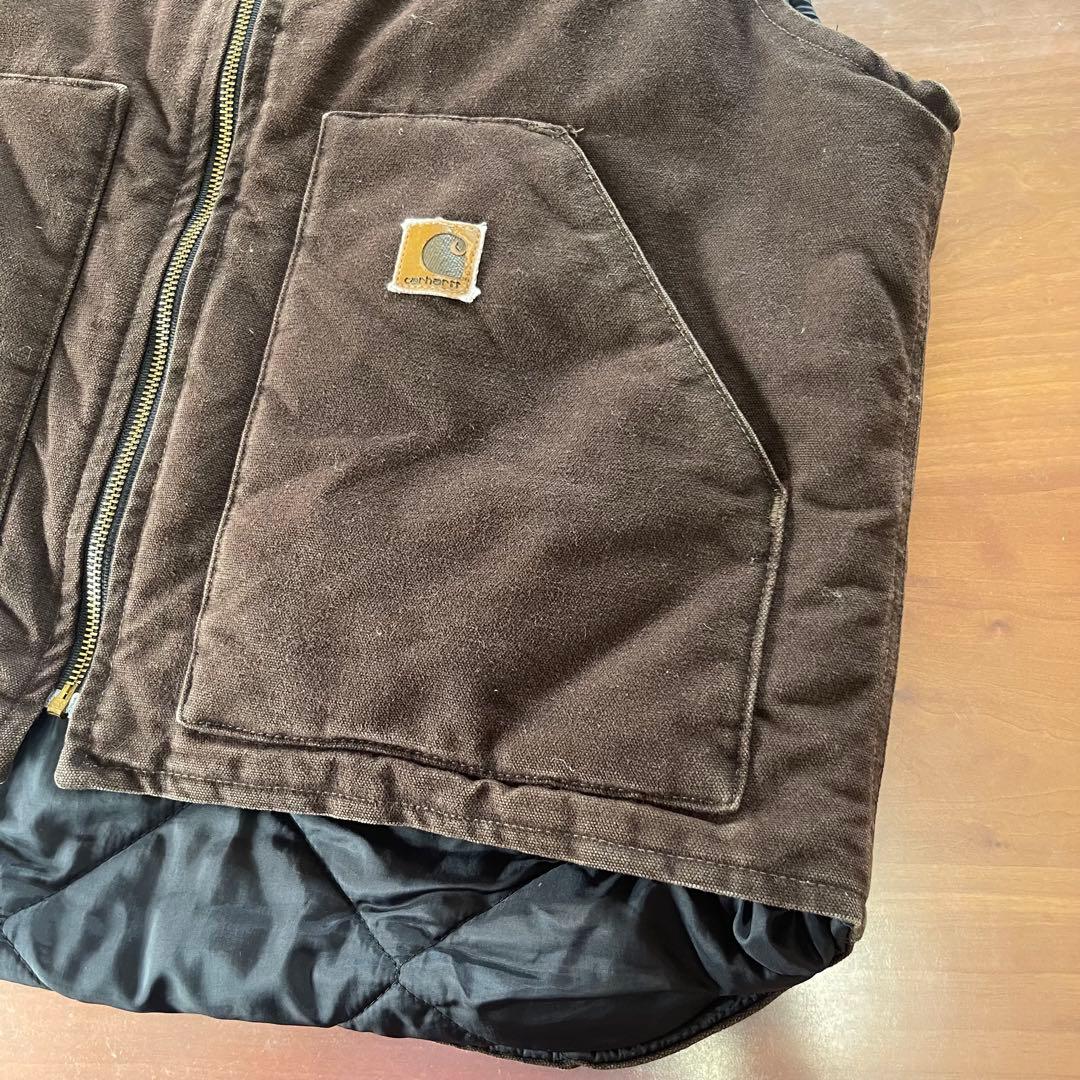 carhartt vtg ダックベスト V02 DKB L★USA★フェード