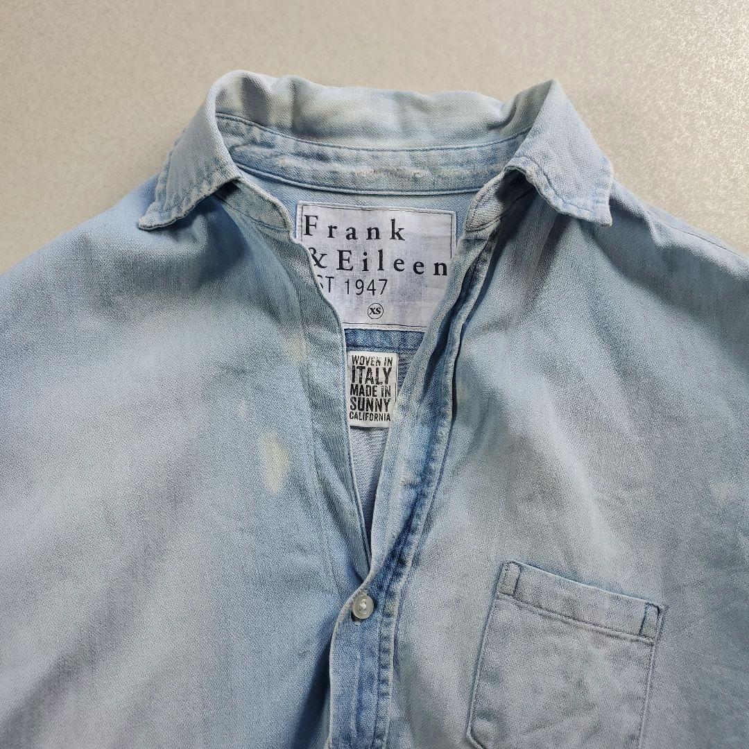 つっつん　フランクアンドアイリーン　デニムシャツ ダメージ加工 スキッパー