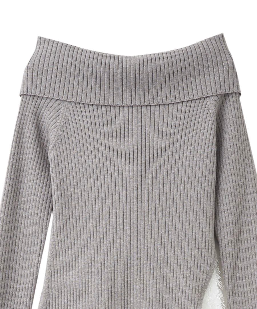 COCO DEAL オフショルスリットニット×キャミワンピース