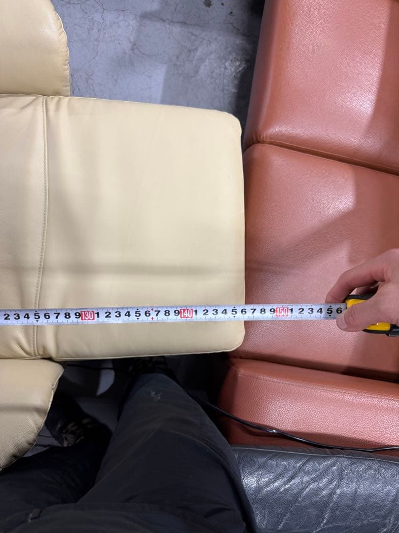 【濱田】電動リクライニングチェア クリーム色 s1057