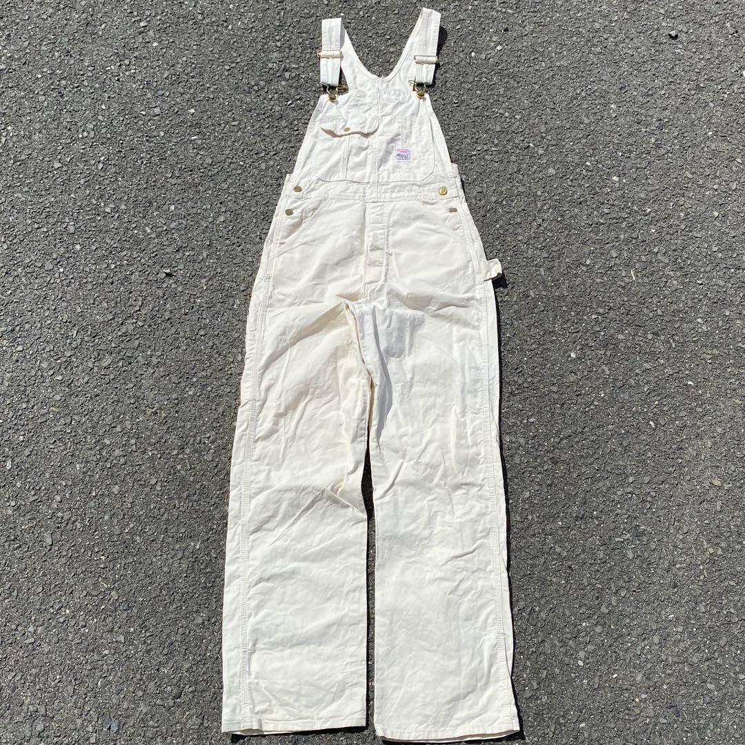 ス*ン様 90's pointer オーバーオール ホワイトキャンバス　w30