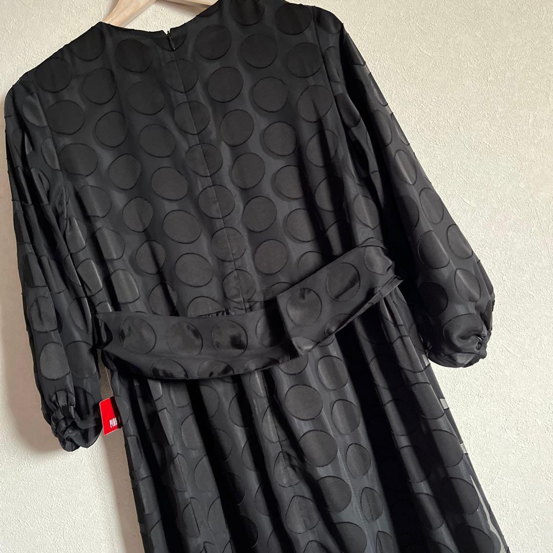 ピンクハウス　ドット柄 ブラック ロングワンピース　新品未使用　Ｍ