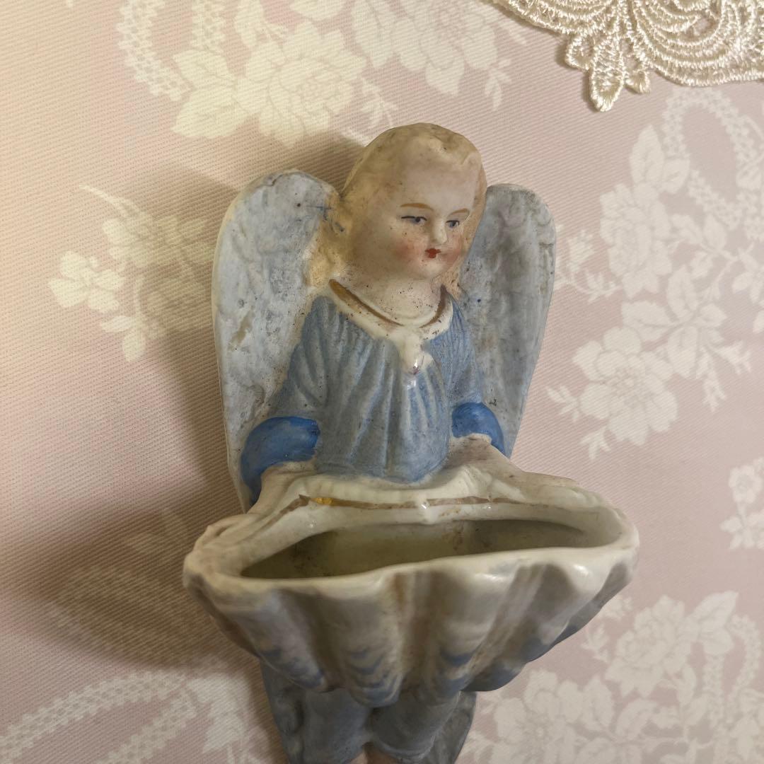 小さな天使の聖水盤 ベニティエ ビスク フランスアンティーク
