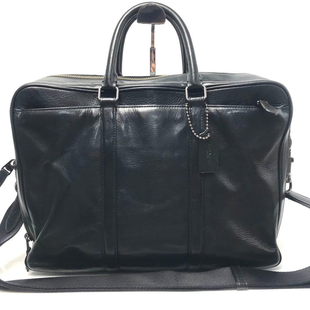 コーチ COACH ビジネスバッグ ブラック レザー ショルダー 23791