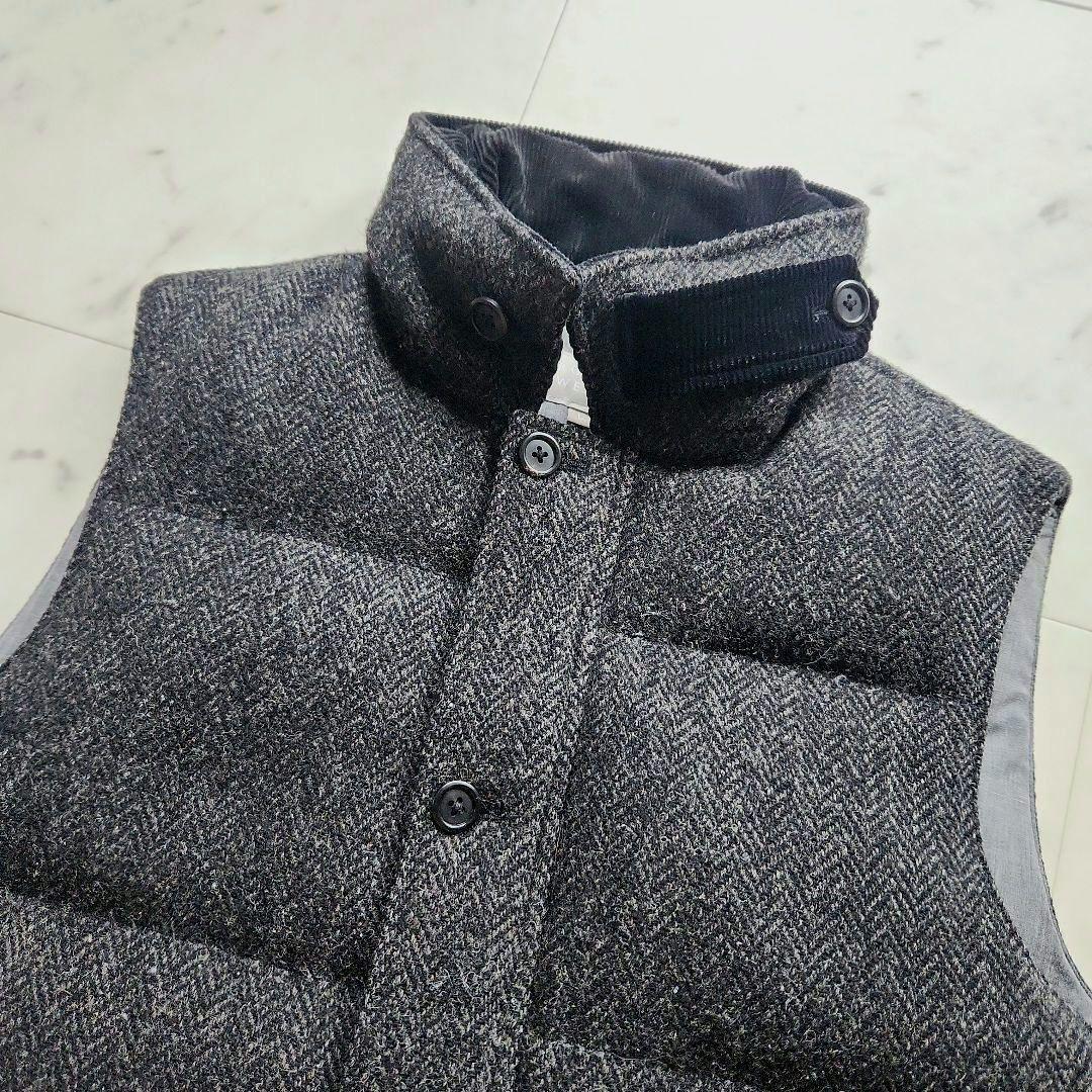 マーガレットハウエル 毛100% ダウンベスト 黒系 ハリスツイード Lサイズ