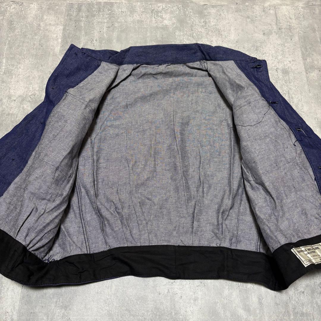 70s デッドストック　イタリア軍　デニムジャケット　ミリタリー　ノンウォッシュ