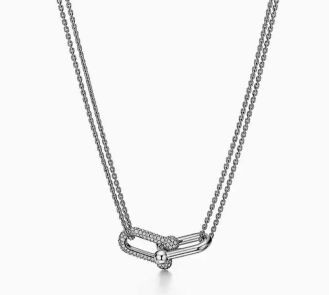 ★ダブルリングネックレス　レディースメンズ　オシャレ　綺麗