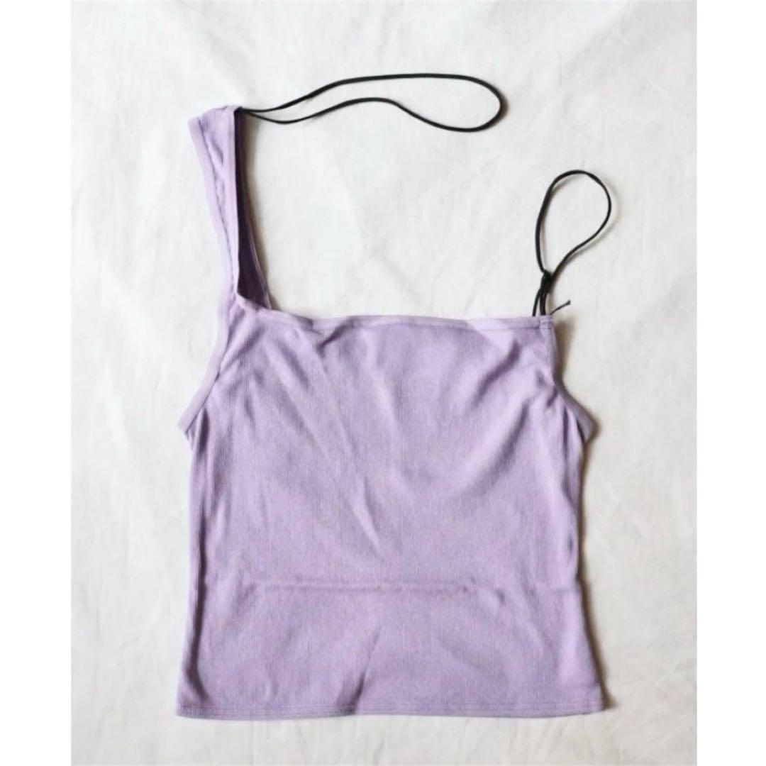 トップス OVERNEATH RIB TOP LAVENDER