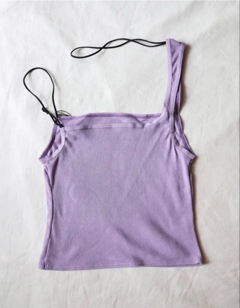 トップス OVERNEATH RIB TOP LAVENDER
