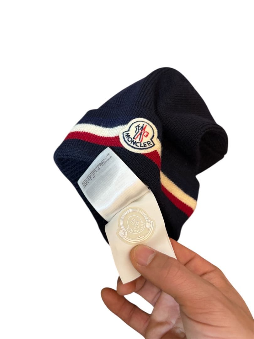 MONCLER ネイビー ニット帽 メンズS レディースM モンクレール