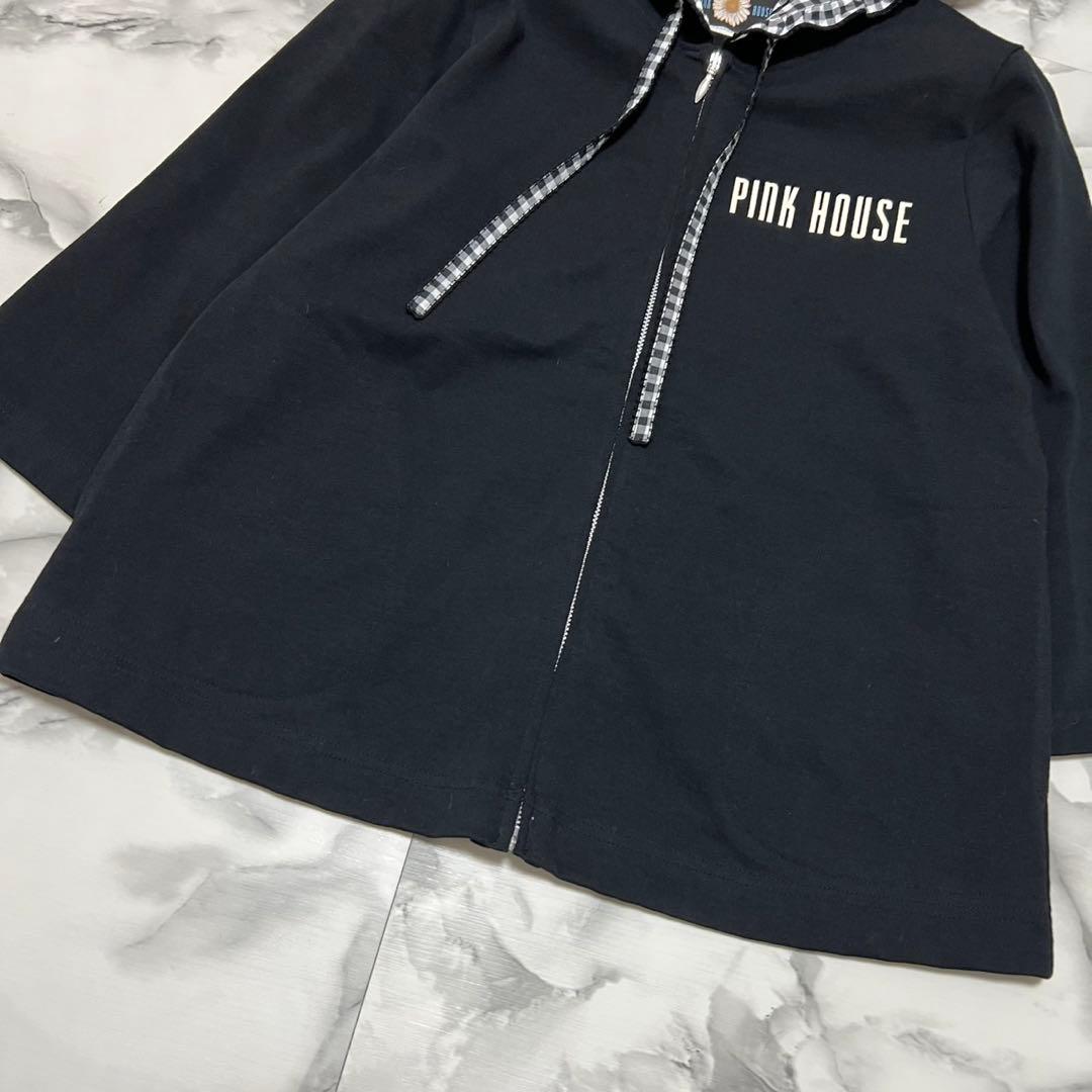 【極美品】ピンクハウス　ジップパーカー　2024年モデル　チェック　ブラック　M