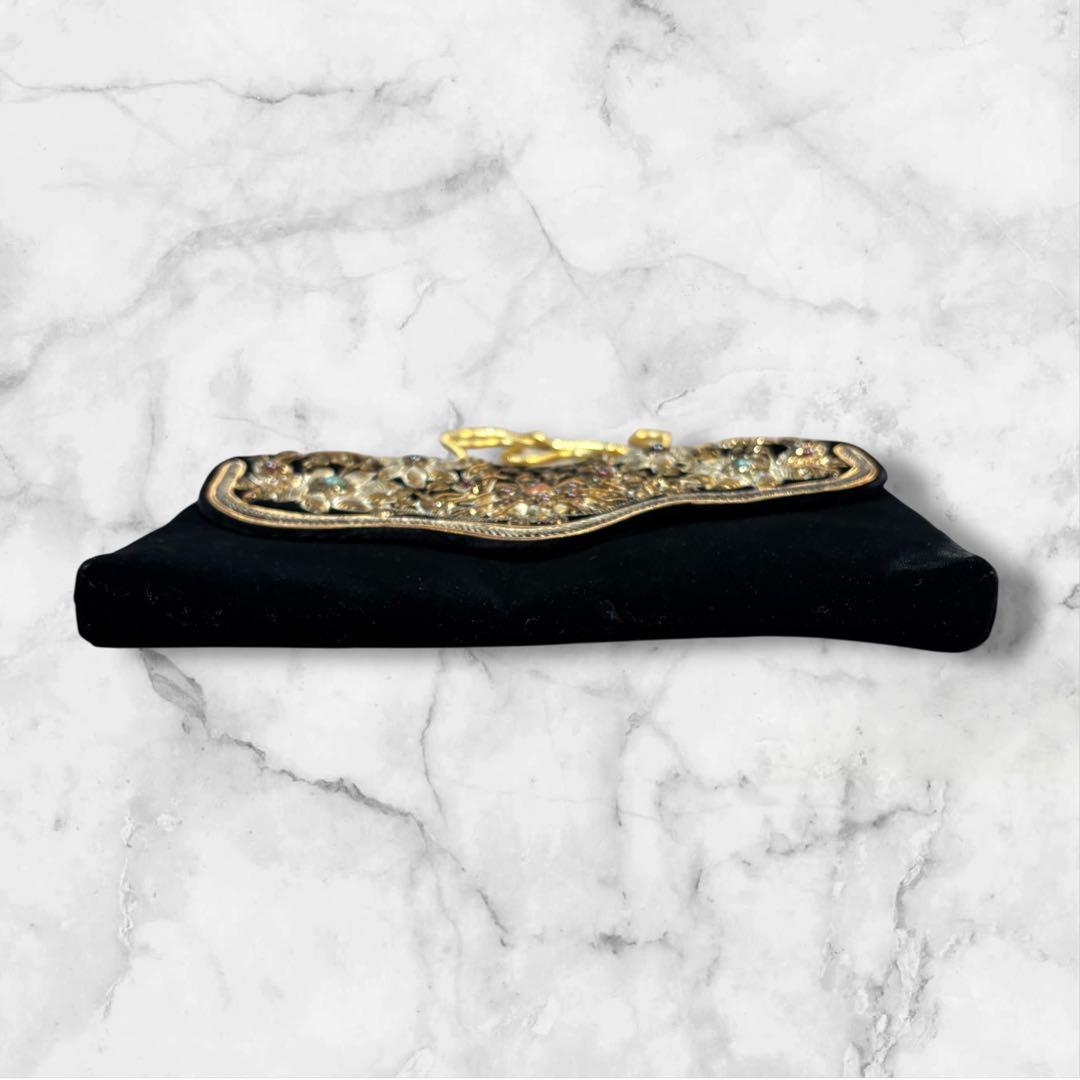 【極美品】皇室御用達 Lumyはしもと ビーズバッグ パーティー 刺繍 天然石