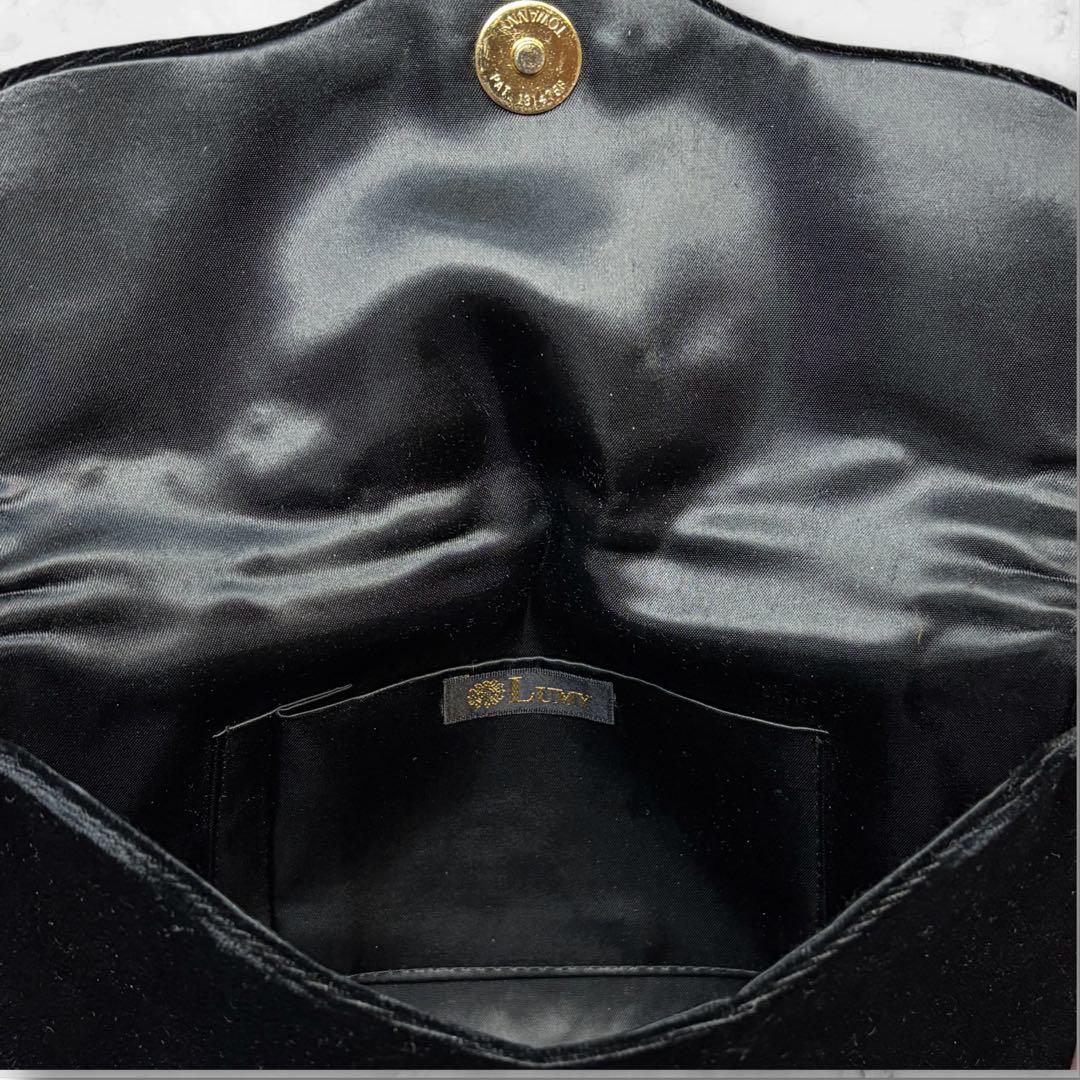 【極美品】皇室御用達 Lumyはしもと ビーズバッグ パーティー 刺繍 天然石