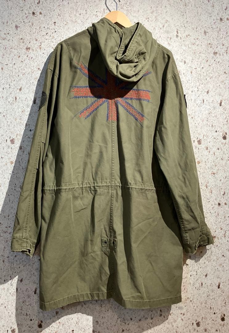 REPLAY モッズコート カーキ　ミリタリー　リプレイ　ユニオンジャック　刺繍