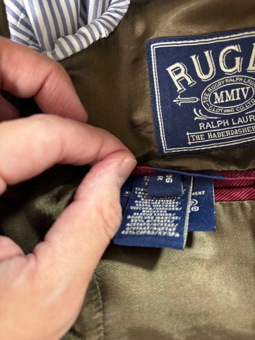 ラルフローレンRUGBY ツイードジャケット カーキブラウン