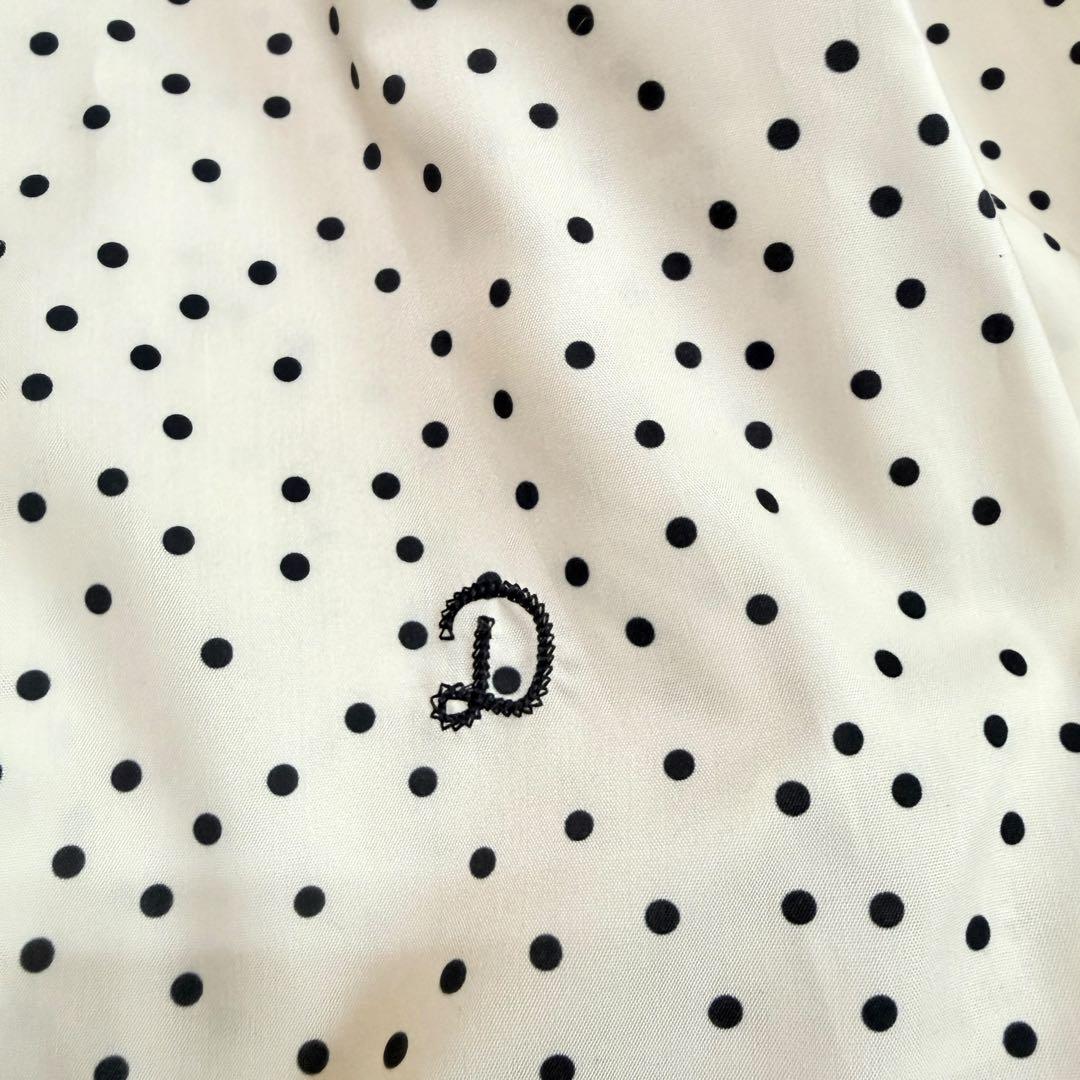 未使用 ドレステリア スタンドカラー ドットブラウス フリル ボウタイ リボン