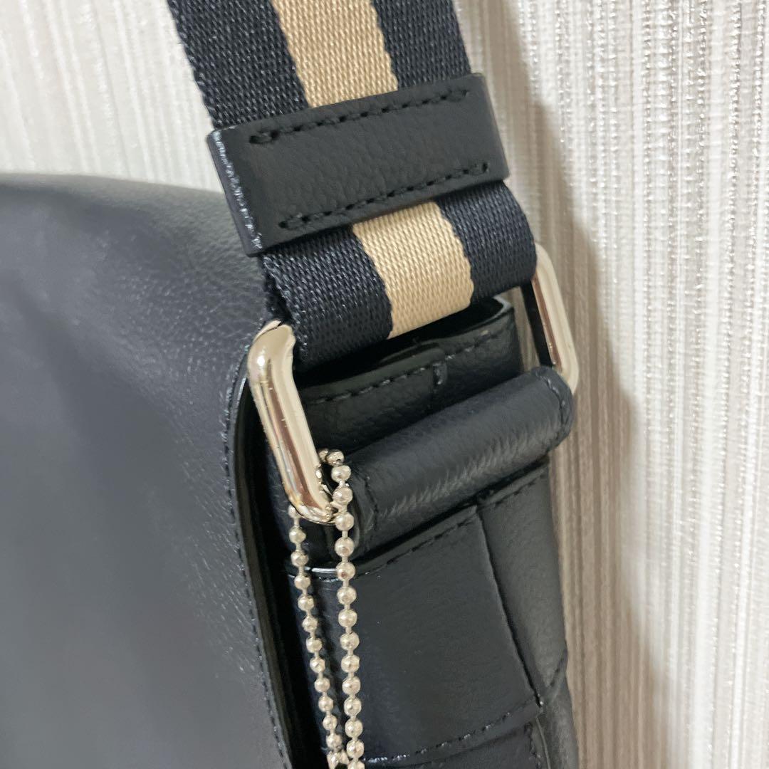 COACH ネイビーレザー ショルダーバッグ 美品 メンズ 斜め掛け