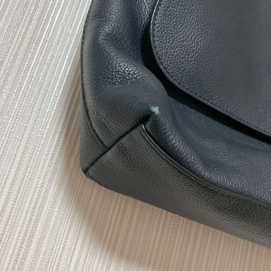 COACH ネイビーレザー ショルダーバッグ 美品 メンズ 斜め掛け