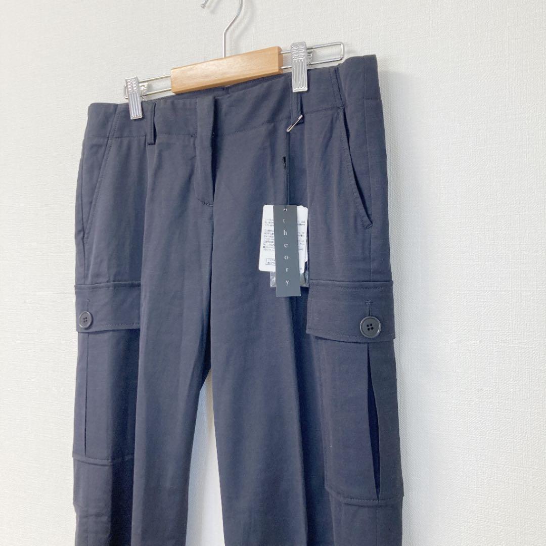 【新品未使用】おススメ♡theory綺麗目カーゴネイビーパンツ★サイズ2