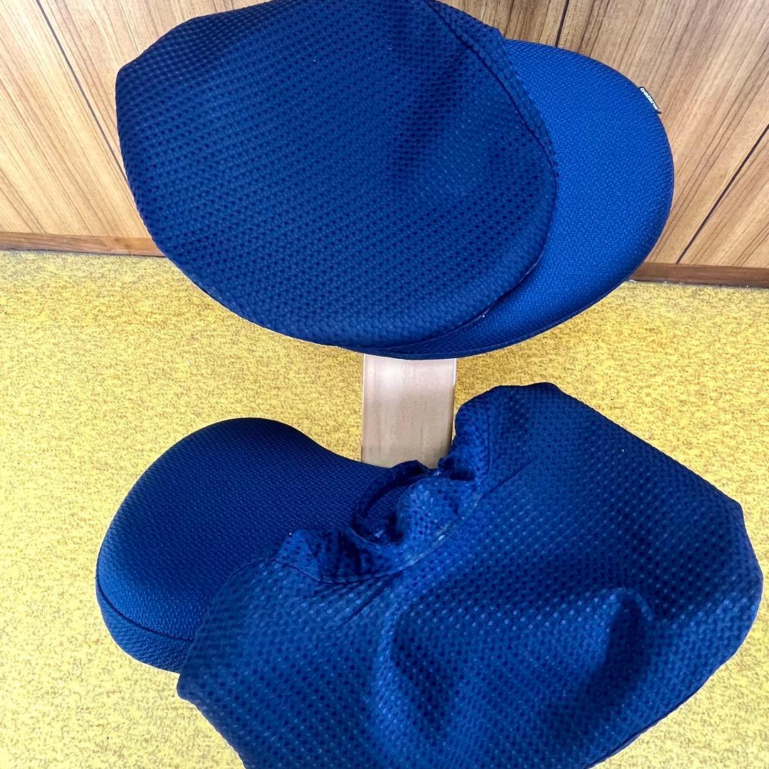 【美品】カバー付き バランス イージー 姿勢矯正イス ネイビー 正規品